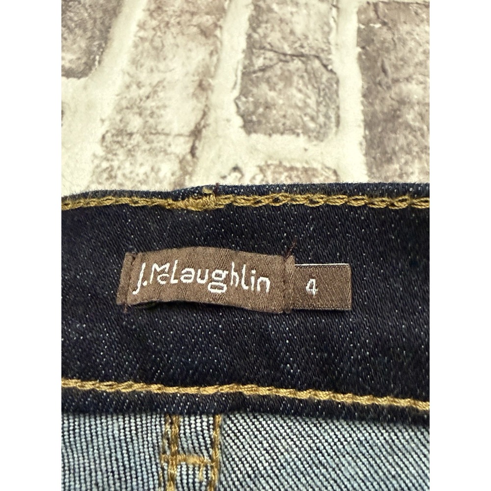 J. McLaughlin Dark Wash Wide Leg High Rise Jeans Stretchy Women's 4 - Picture 3 of 8
